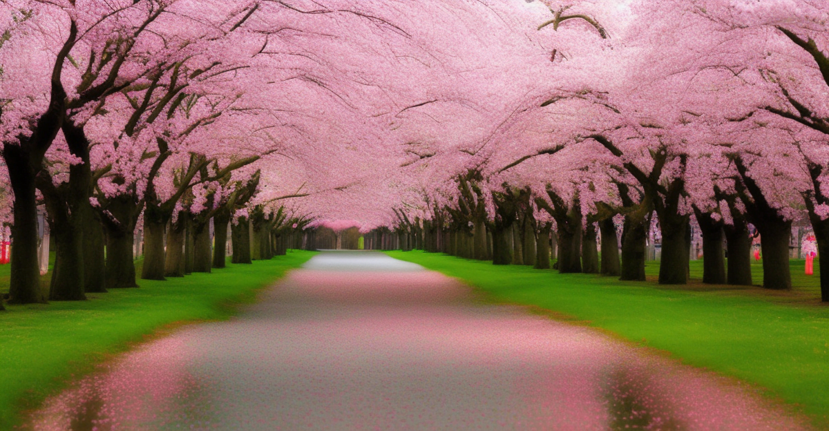 very beautiful sakura flower landscape, extremely detailed