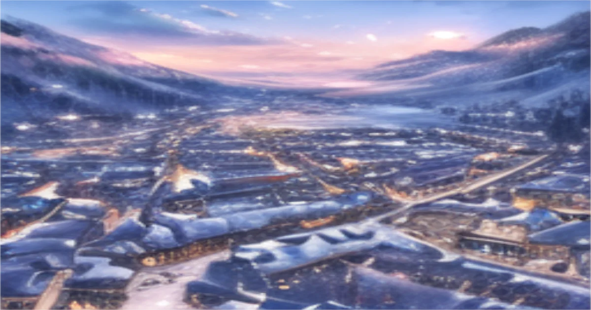 雪化粧された盆地