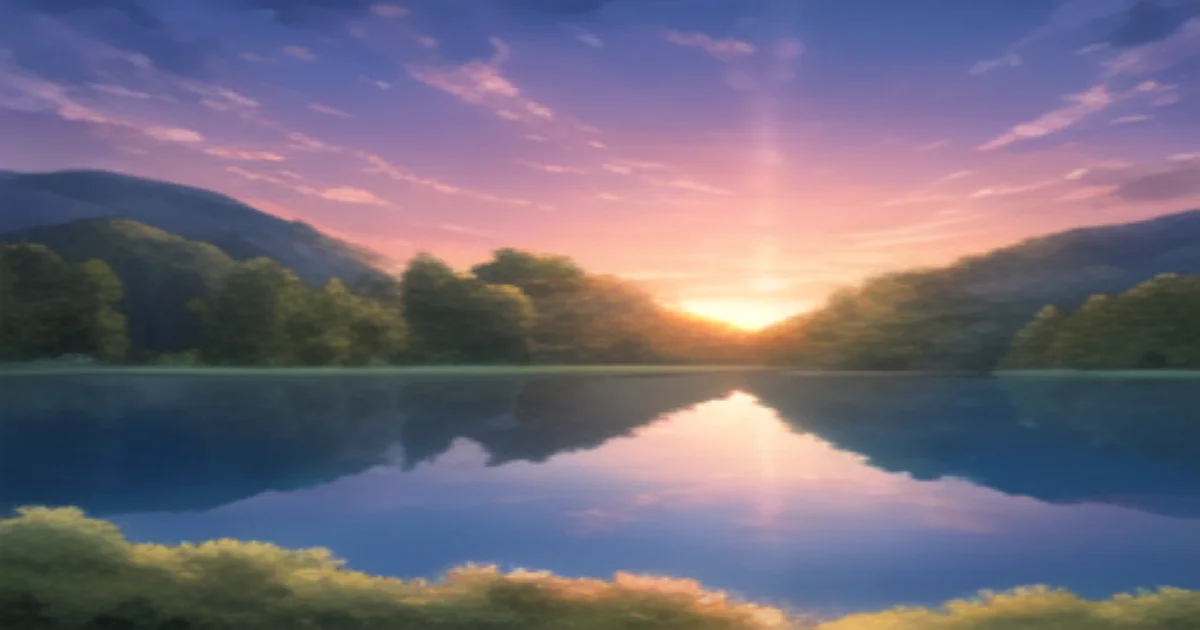 湖と夕暮れ