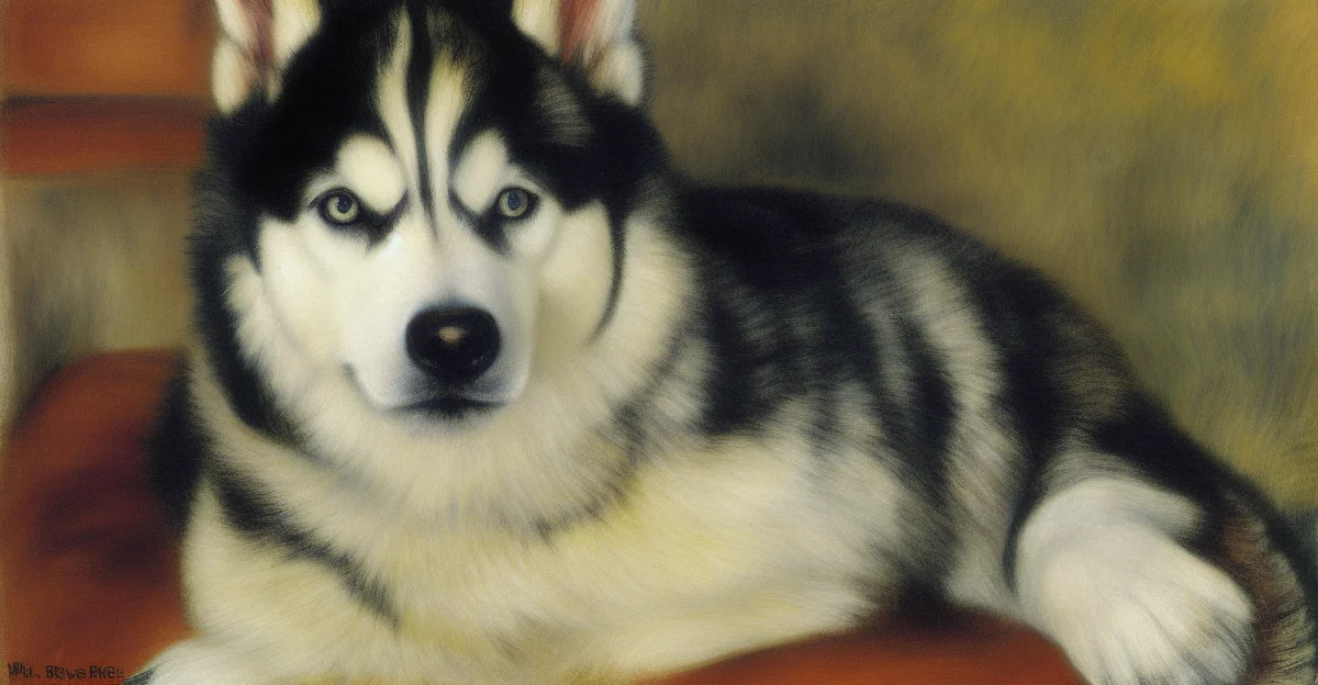husky dog by Pierre-Auguste Renoir
