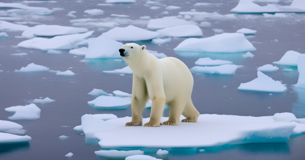 Polar bear in Antarctica