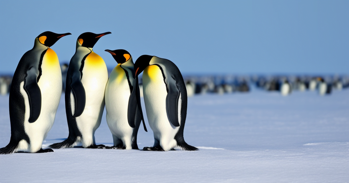 emperor penguin on snow